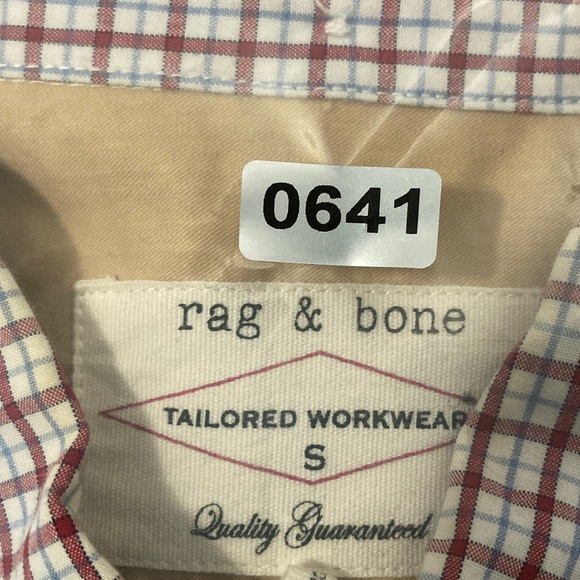 rag & bone Tailored Workwear Button Down Shirt Men's Small Cotton Red White - Picture 13 of 13